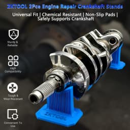 2Pcs Blue Universal Crankshaft Stand, Non-Slip Pads, Chemical Resistant, Safe Support Bracket for Engine Repair Tools