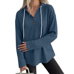 Casual Pullover Hoodie with V Neck Regular Length American and European Style Regular Sleeve Autumn Long Sleeve Women Hoodie