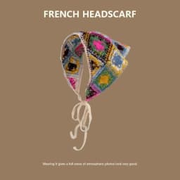 Creative Multicolor Knitting Flower Headband Little Daisy French Crochet Triangle Headscarf Spring Outing Pastoral Style Scarf