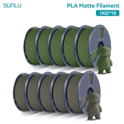 SUNLU 10Roll PLA Matte Filament 1.75mm 1kg Spool (2.2lbs) Smooth Matte Finish Neatly Wound Filament Fit Most FDM Printer