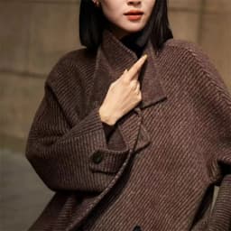 Wool Blends Coat Women Korean Thicken Long Jackets Oversized Lace Up Outwear Double-sided Cardigan Woolen Overcoat