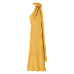 Elegant Long Silk Satin Dress Neck Hanging Pure Color Slim Fit Women's Summer New Fashion Dress City Commuting Casual Wedding