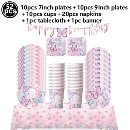 1set Pink Butterfly Balloons 32inch Number Balloon Set Happy Birthday Butterfly Foil Balloon Baby Shower Birthday Party Decors