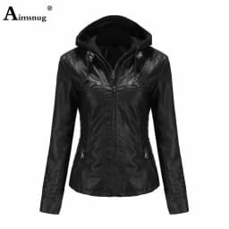 Yellow Red Faux Pu Leather Jackets 2025 Spring Autumn Fashion Zip up Top Outerwear Lady Basic Coats Plus Size Female Jackets New