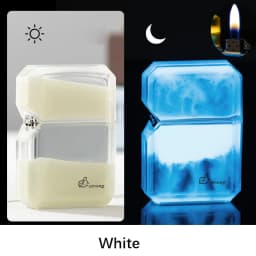 Luminous quicksand fluorescent gas lighter windproof creative transparent shell cigarette accessories give boyfriend trendy gift