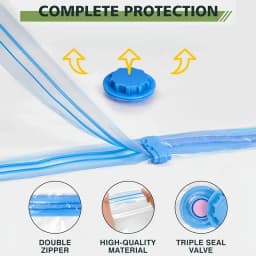 6Pcs Thick Rectangular Zipper Vacuum Bags W/Electric Pump, 110V US Plug Seal Bags: Ideal for Space-Saving Clothes/Bedding, Quiet