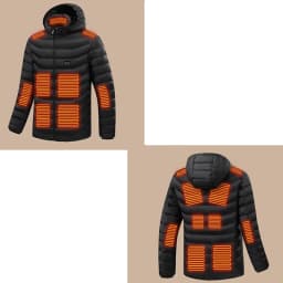 New Men Winter 15 Zone Intelligent Heating Hooded Cotton Jacket Versatile Dual Control Heating Electric Warm Coat(No Power Bank)