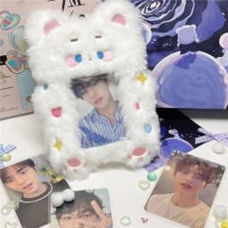 Cute Photocard Case Student Card Holder Bag Keychain Fox Photocard Case Cartoon Idol Photos Protective Cover