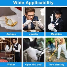 1/5Pairs Disposable Stretchable White Cotton Work Gloves Jewelry Inspection Gloves Men Women Household Cleaning Work