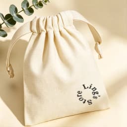 50pcs Custom Logo Cotton Drawstring Bag Personalized Jewelry Wedding Favor Gift Pouch for Fuse Beads Keychain Cosmetic Packaging