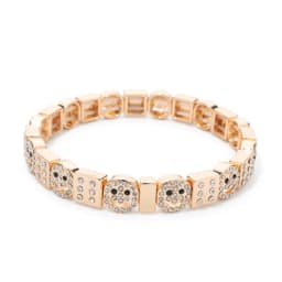 2024 New Gold Color Bangle Happy Elastic Bracelets For Women Beaded Accessory
