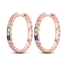 925 Sterling Silver Gold Color Circular Hoop Earrings Golden Earring Fit Original Charms Diy Fine Jewelry For Fashion Women