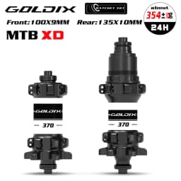 GOLDIX M370 MTB Bike Hub 24H Straight Pull 6-Bolt Disc Brake 36T Ratchet Sealed Bearing Boost HG XD MS Freehub Thru Axle Hubset