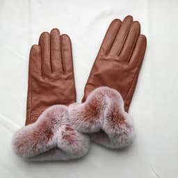 Autumn winter women's genuine leather gloves 100% real rex rabbit fur genuine sheepskin mittens black red blue pink