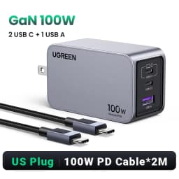UGREEN 100W GaN Charger USB C Charger QC4.0 3.0 Quick Charge For Macbook Laptop Tablet PD Fast Charger For iPhone 18 17 16 Pro