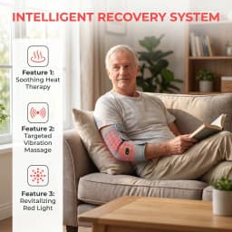660&850nm Red Light Heating Massage Pad for Elbow Brace Joint Fatigue Relief Near Infrared Light Devices Pad Relief Relax Muscle