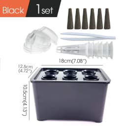 White/Black Hydroponic Grow System Hydroponic Box 6-Hole Nursery Pot for Garden Indoor Plants Vegetable Soilless Culture Planter