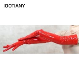 Sexy Wetlook Punk Rock Hip Hop Jazz Disco Dance Gloves Leather Skinny Long Glove Shiny Metallic Mittens Cosplay Accessory