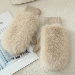Women Winter Keep Warm Plush Suede Mittens Gloves Cute Sweety Thicken Windproof Soft Fashion Multicolor Drive Riding Outdoor