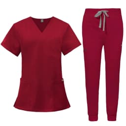 Short Sleeve V-neck Tops+jogger Pants Set Scrubs Uniform Suit Nursing Uniform Women Multicolor Pet Doctor Scrub Medical Workwear