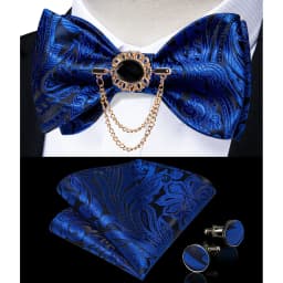 Exqusite Men's Self-tie Bowties Wedding Neck Ties For Man Accessories Cufflinks Hanky Brooch Set Red Black Yellow Blue Bowtie