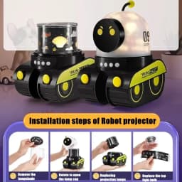 Star Projector Night Light for Kids 21 Films Robot Musical Lamp, Ideal Gift for Birthday, Christmas Celebrations Room Decor