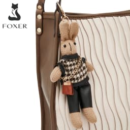 FOXER Creative Lady Rabbit Keychain Cute Metal Bag Pendant as Gift
