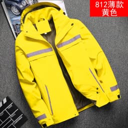 Thickened Fleece Lined Cotton Jacket for Men Workwear Safety Coat Winter Cold Resistant Reflective Printed Logo Casual Loose Fit