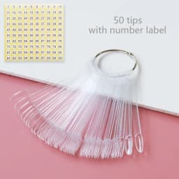 Nail Display Sticks Nail Swatch False Nail Tips Nail Gel Polish Practice Clear Natural Colors Display Board for Nail Art Tools
