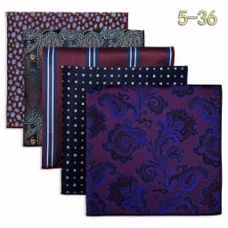 5 Pieces Mens Jacquard Pocket Square Set Multi Styles Handkerchief Suit Pocket Towel Hanky Vintage Business Accessories Gift