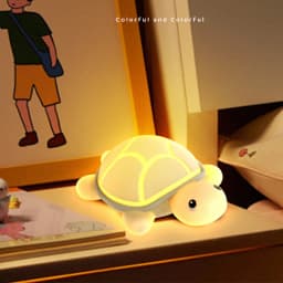 Turtle Night Light For Nursery Silicone Usb Rechargeable Nightlight Bedside Decor Touch Control Kids Bedroom Lamp Birthday Gift