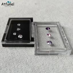 Sale Adhesive Loose Diamond Box Transparent Gemstone Storage Case Stone Packaging Show Case Sticky Gems Organizer Holder Tray