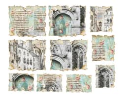 1Pack Retro Vintage Medieval Monument Sticker DIY Craft Scrapbooking Album Junk Journal Decorative Stickers