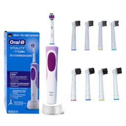 Oral-B D12 Electric Toothbrush Full Waterproof Body Anti-Slip Grip Deep Clean Comes With 8 Brush Heads For Up To 2 Years Of Use