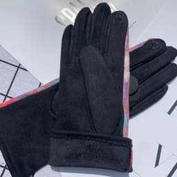 Women Autumn Winter Keep Warm Touch Screen Oil Painting Literary Fashion Personality Gloves Elasticity Drive Cycling Retro Opera