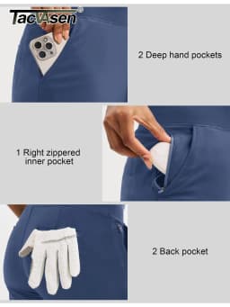 TACVASEN UPF 50+ Golf Pants Women's Stretch Pants High Waisted Work Athletic Casual Dress Pants 5 Pockets for Yoga Business