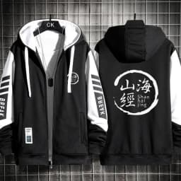 Blue Archive Anime Game Themed Hooded Open Cardigan Jacket Men's Lightweight Hoodie Casual Wear Four Seasons Polyester Fabric