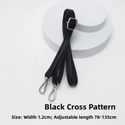 New Yu Black Leather Bag Strap Single Shoulder Crossbody Bag Long Strap School Bag Backpack Accessories Women's Bag Belt