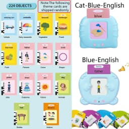 Talking Flash Cards for Toddlers Montessori Early Educational Learning Machine Flashcards Speech Therapy Toys for Kids Boy Girls