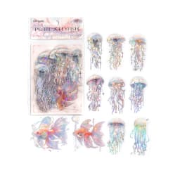 JIAMEI 20pcs/pack Twinkle Jellyfish Stickers Laser Silver Collage Junk Journal DIY Srapbooking PET Aesthetics Decor Stickers