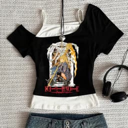 Death Note crop top female graphic goth party korean fashion anime t-shirt harajuku party gothic jojifuku