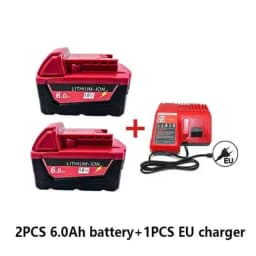 M18 For Milwaukee 18V Power Tool Battery, Charger BR XC M18B5 48-11-1860, Built-in 18650 Power Tool Battery 6.0Ah/9.0Ah/12.0Ah