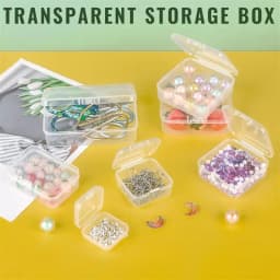 10Pcs/Set Storage Box Transparent Square Plastic Boxes Earrings Jewelry Packaging Storage Dustproof Box DIY Jewelry Organizer