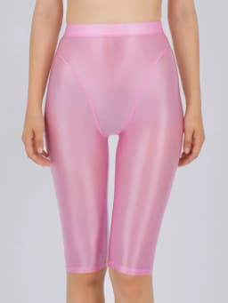 Sexy Women Thin Sheer See Through High Waist Shorts Pants Candy Color Elastic Shaper Hot Short Soft Casual Yoga Short Pant