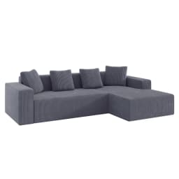 Comfy Upholstered Sectional Sofa 3-Seat L-Shaped Modern Couch Frameless Deep Seat for Living Room Bedroom