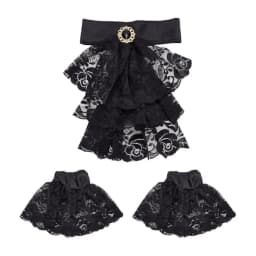 Accessory Set Vintage Style Victorian Lace Jabot Detachable Ruffled Collar Cuffs Set Costume Accessory Vintage Themed Events