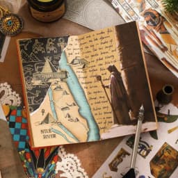 50pcs Ancient Egypt Maerial Pack with Stickers and Material Paper Craft Scrapbooking Junk Journal Decorative Stickers
