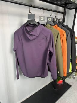 Lightweight Quick-Dry Elastic Men's Hoodie Long Sleeve Sweatshirt Bubble Texture Fabric Autumn Season Basic Style Color