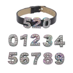 130pc/lot Hole 10mm Slide Letter DIY Slide Charm Alloy ENGLISH Alphabet Fit For 10MM Wristband Bracelet Jewelrys