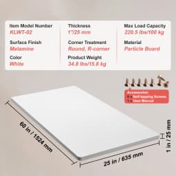 SucceBuy Table Top 220.5 lbs Load Capacity Particle Board for Height Adjustable Electric Standing Desk Frame for Home and Office